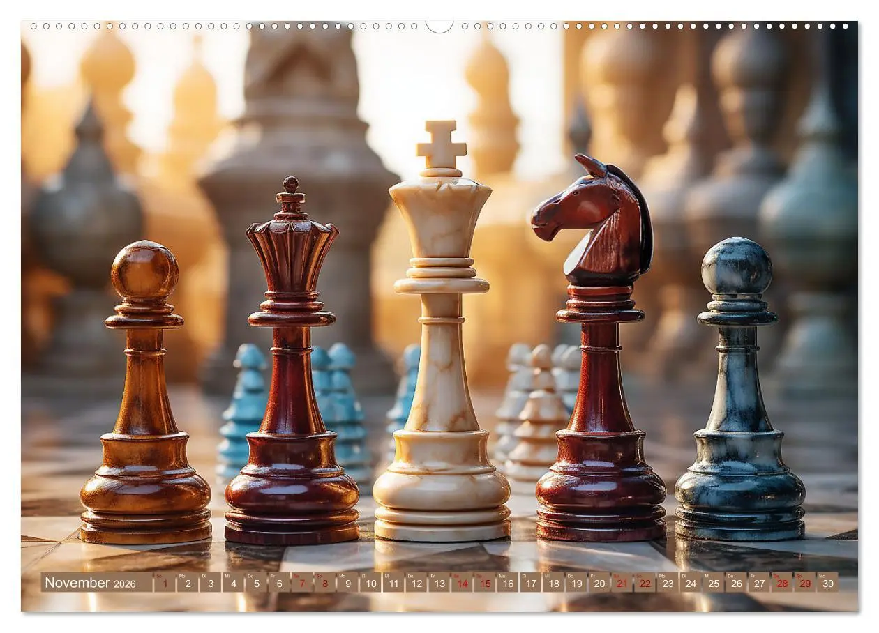 Bild: 9783457510544 | Schachfiguren in Freizeitkleidung (Wandkalender 2026 DIN A2 quer),...